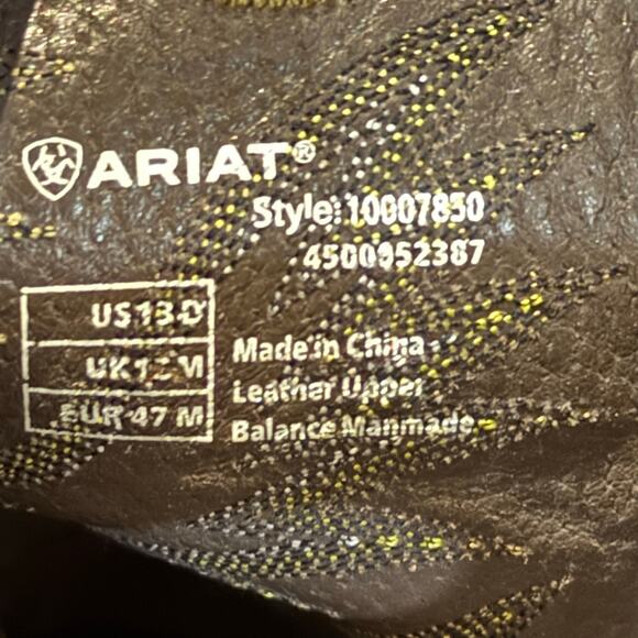 Ariat Heritage Roughstock Cowboy Boots Mens Size 13 D Brown Pull On Western - Picture 8 of 8